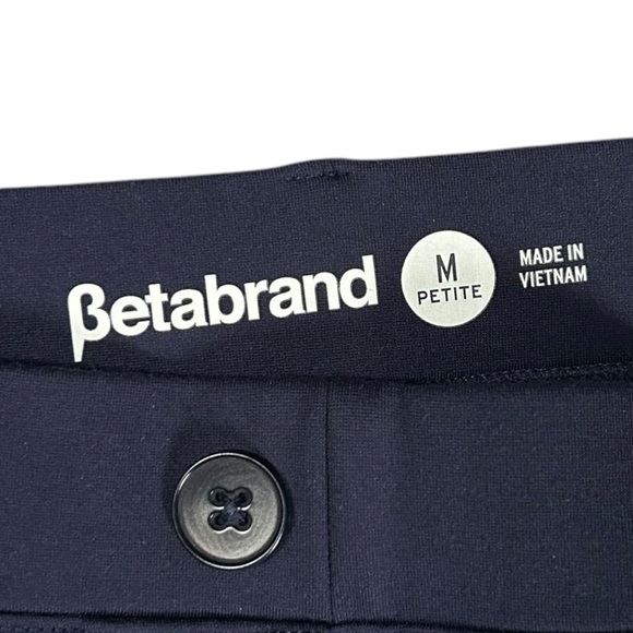 Betabrand‎ Classic Dress Pant Yoga Pants Straight Leg Navy Blue Medium Petite - Picture 5 of 6